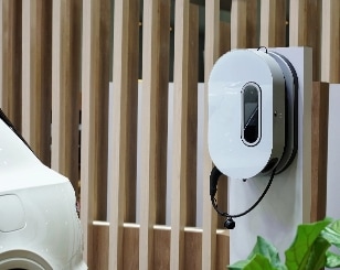 EV Charger mounted on fence