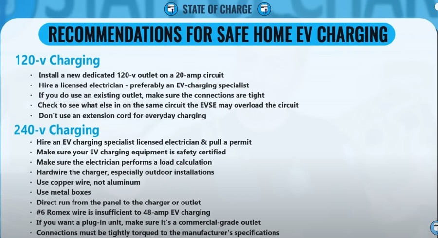 safe ev charging tips at home