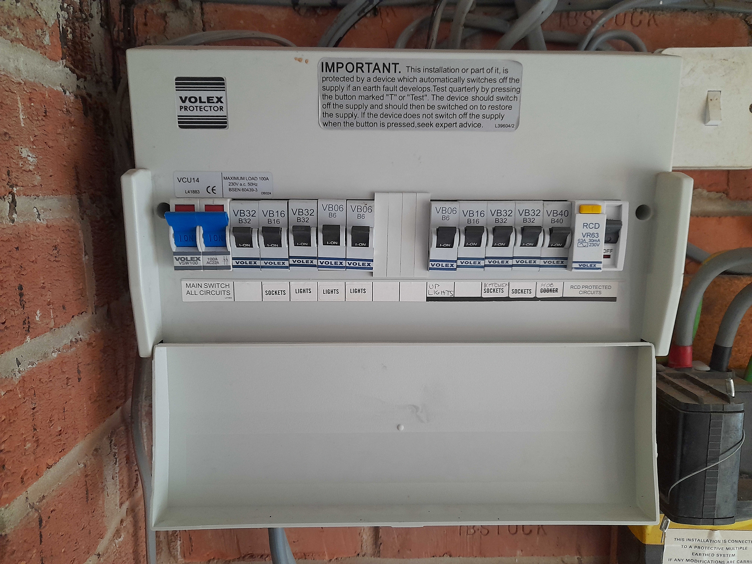 Main Electrical Panel/Consumer Unit Example