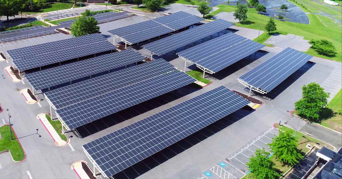 make the most of your parking lot with renewable energy using solar panels and electric vehicle charging stations