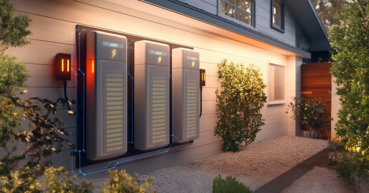 A series of battery packs installed on a home garage wall, symbolizing advanced energy storage solutions for residential use, highlighting the focus on the duration and limitations of energy storage capacities